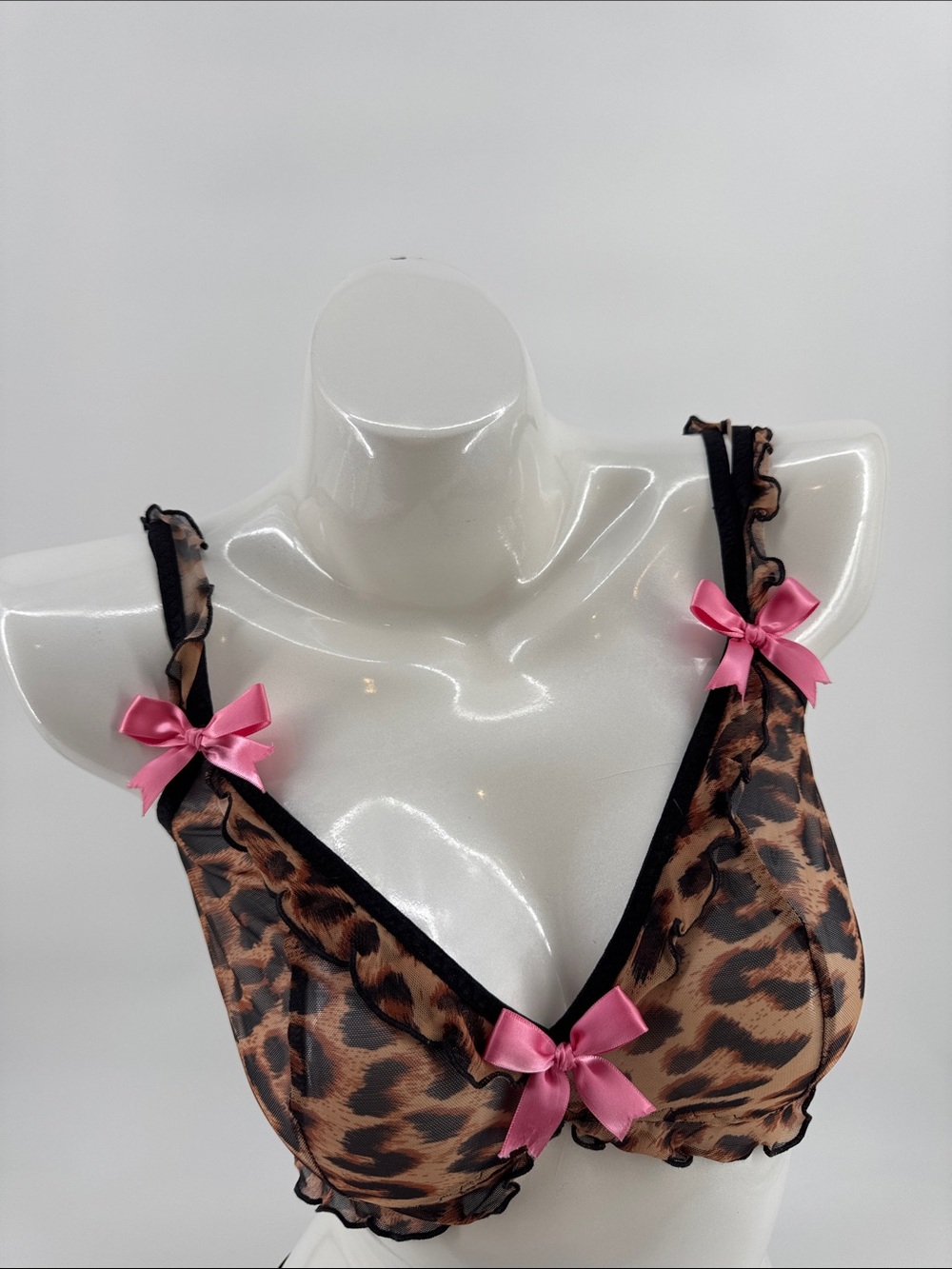 Trashy Lingerie Cheetah/ Pink Bows Bralette